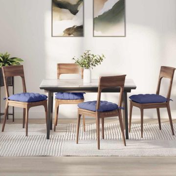 Cuscini per Seduta 4 pz Tessuto Blu jeans 40 x 40 x 6 cm