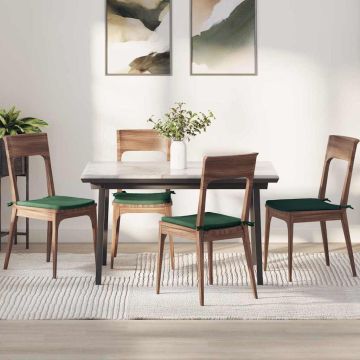 Cuscini per Seduta 4 pz Tessuto in Cords Verde Scuro