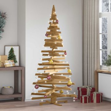 Alberi di Natale Marrone 210 cm Legno di pino massello