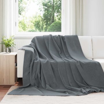 Coperte da Pile 6 pz Grigio Scuro 220 x 240 cm 8.24 kg Panno