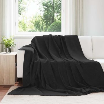 Coperte da Pile 6 pz Nero 240 x 270 cm 10.11 kg Panno
