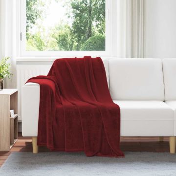 Coperte da Pile 6 pz Rosso Bordeaux 130 x 150 cm 3.04 kg Panno