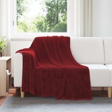 Coperte da Pile 6 pz Rosso Bordeaux 150 x 200 cm 4.68 kg Panno