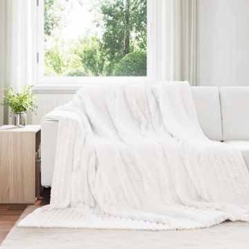 Coperte da Pile 6 pz Bianco 270 x 240 cm 9.08 kg Panno