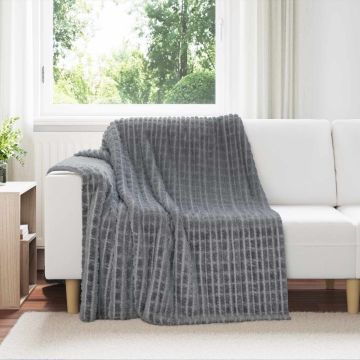 Coperte da Pile 6 pz Grigio scuro 200 x 150 cm 4.5 kg Panno