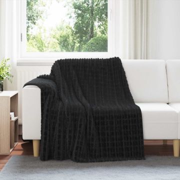 Coperte da Pile 6 pz Nero 200 x 150 cm 4.5 kg Panno