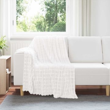 Coperte da Pile 6 pz Bianco 150 x 130 cm 2.75 kg Panno