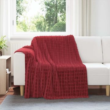 Coperte da Pile 6 pz Rosso Bordeaux 200 x 150 cm 4.5 kg Panno
