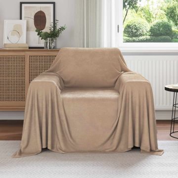 Coperte da Pile 6 pz Cammello 210 x 140 cm 2.48 kg Panno