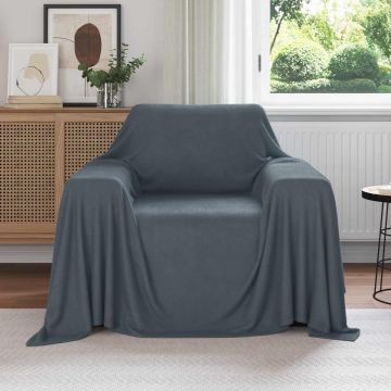 Coperte da Pile 6 pz Grigio Scuro 210 x 140 cm 2.56 kg Panno