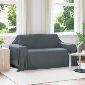 Coperte da Pile 6 pz Grigio Scuro 280 x 210 cm 4.88 kg Panno