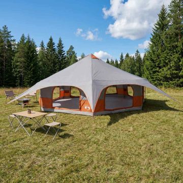 Tenda Familiare 18 persona Grigio e arancione