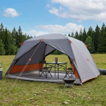 Tenda da backpacking 4 persona Grigio e arancione