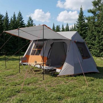 Tenda a tunnel Grigio e arancione 400 x 278 x 182 cm