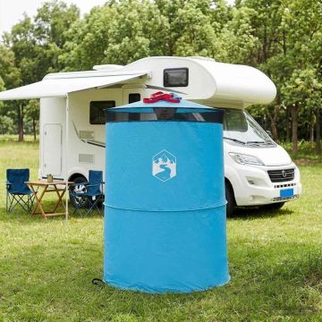 Tenda per toilet pop-up con corda sospesa 97 x 126 cm Blu