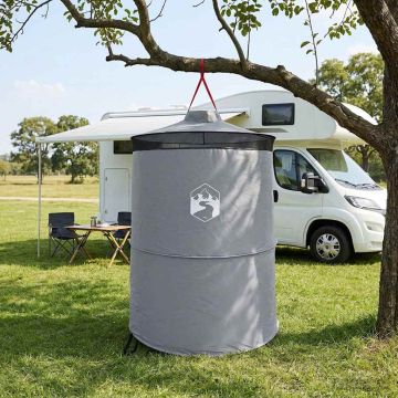 Tenda per toilet pop-up con corda sospesa Grigio e arancione