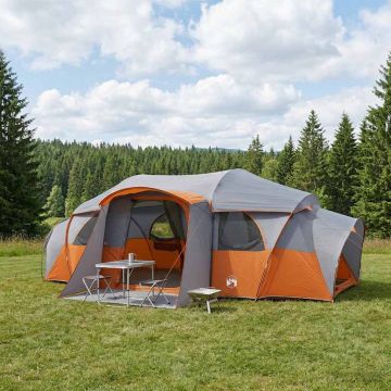 Tenda familiare con telo da pioggia resistente all'acqua