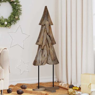 Albero di Natale Marrone 121 cm Legno massello di teak