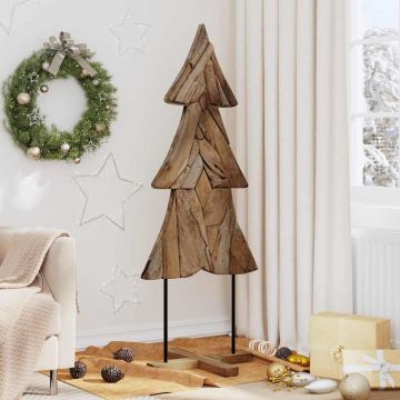 Albero di Natale Marrone 151 cm Legno massello di teak