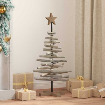 Albero di Natale Marrone 90 cm Legno di teak massello