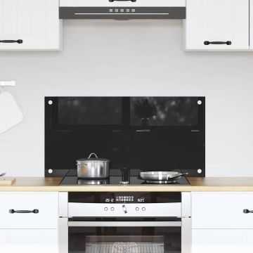 Schienale da cucina Nero 80 x 40 cm vetro temperato