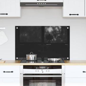 Schienale da cucina Nero 80 x 50 cm vetro temperato