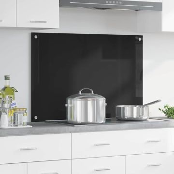 Schienale da cucina Nero 90 x 60 cm vetro temperato