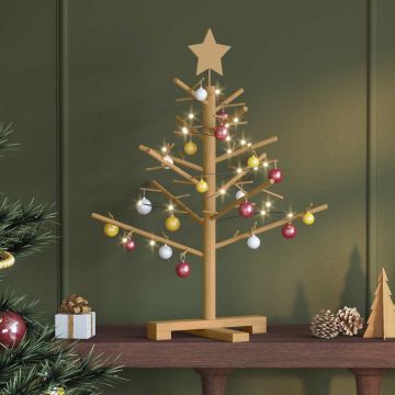 Albero di Natale in legno Marrone 75 cm Legno massiccio di pino