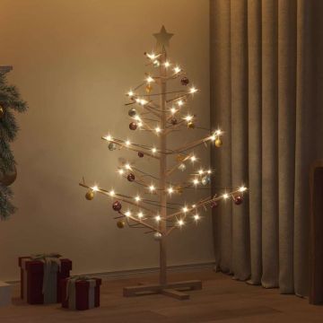Albero di Natale in legno con supporto Marrone 125 cm