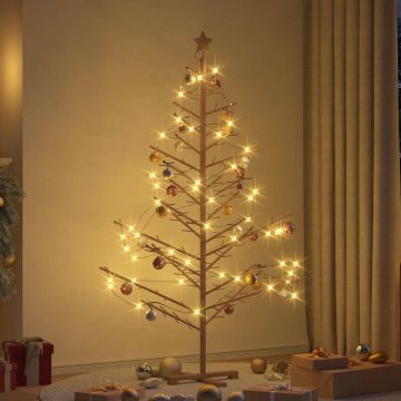 Albero di Natale in legno con supporto Marrone 180 cm