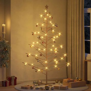 Albero di Natale in legno con supporto Marrone 210 cm