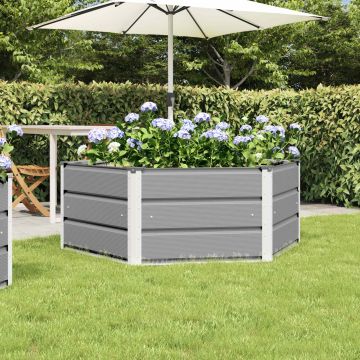 Fioriera Grigio chiaro 129 x 129 x 45 cm Acciaio