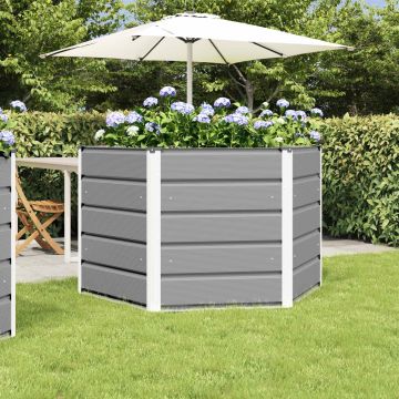 Fioriera Grigio chiaro 129 x 129 x 75 cm Acciaio