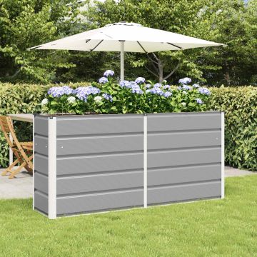 Fioriera Grigio chiaro 160 x 40 x 75 cm Acciaio