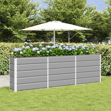 Fioriera Grigio chiaro 240 x 40 x 75 cm Acciaio
