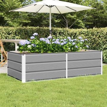 Fioriera Grigio chiaro 160 x 80 x 45 cm Acciaio