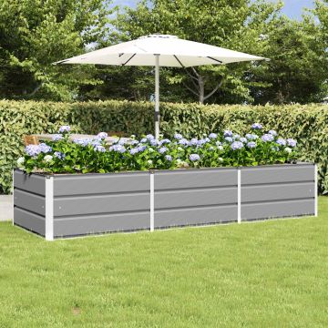 Fioriera Grigio chiaro 240 x 80 x 45 cm Acciaio