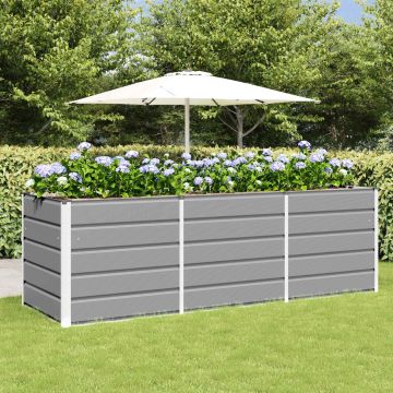 Fioriera Grigio chiaro 240 x 80 x 75 cm Acciaio