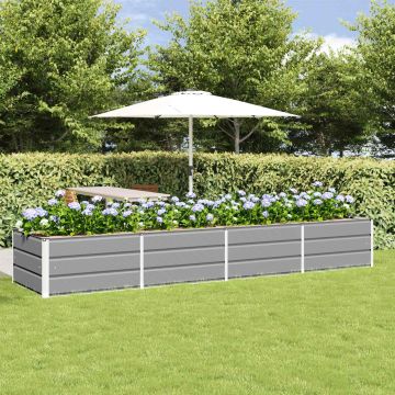 Fioriera Grigio chiaro 320 x 80 x 45 cm Acciaio