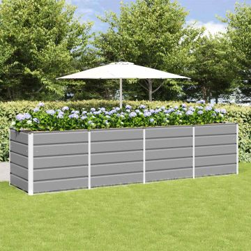 Fioriera Grigio chiaro 320 x 80 x 75 cm Acciaio