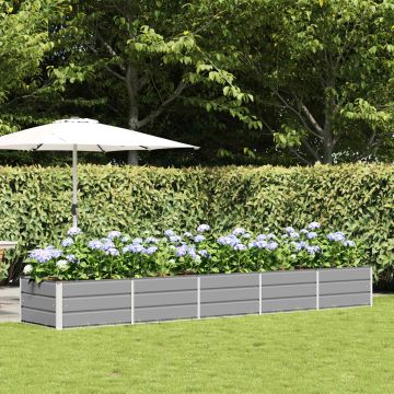 Fioriera Grigio chiaro 400 x 80 x 45 cm Acciaio