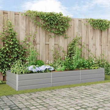 Fioriera Grigio Chiaro 290 x 100 x 45 cm Acciaio zincato