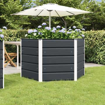 Fioriera Antracite 129 x 129 x 75 cm Acciaio