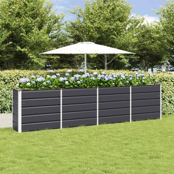 Fioriera Antracite 320 x 40 x 75 cm Acciaio