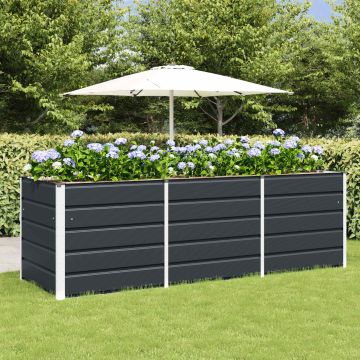 Fioriera Antracite 240 x 80 x 75 cm Acciaio