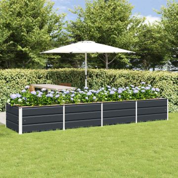 Fioriera Antracite 320 x 80 x 45 cm Acciaio