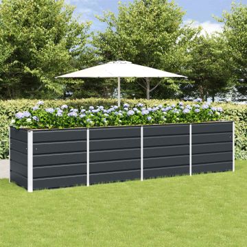 Fioriera Antracite 320 x 80 x 75 cm Acciaio