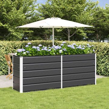 Fioriera Antracite 195 x 50 x 75 cm Acciaio zincato
