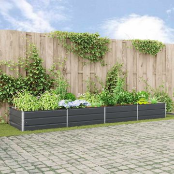 Fioriera Antracite 385 x 100 x 45 cm Acciaio zincato