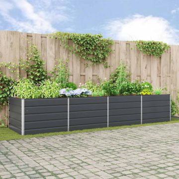 Fioriera Antracite 385 x 100 x 75 cm Acciaio zincato